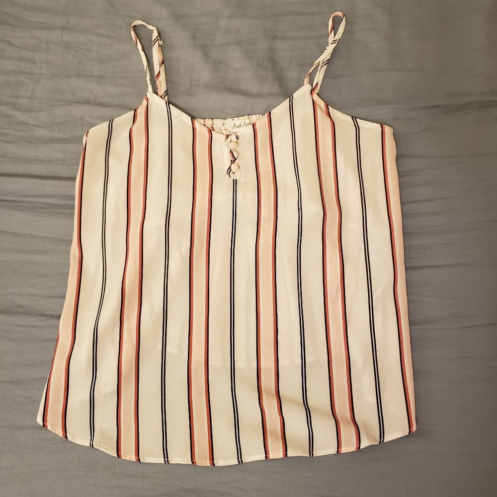 Pink Rose striped tank top